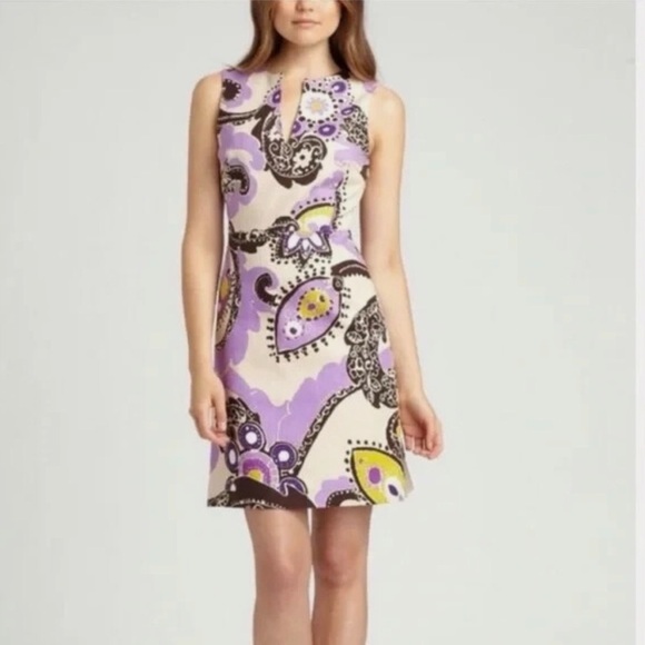 kate spade Dresses & Skirts - Kate Spade Sleeveless Keiran Cream and Purple Paisley Midi Structured Dress,12